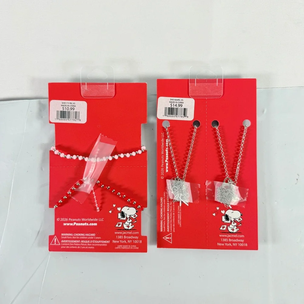 Peanuts Snoopy Woodstock BFF Friendship Necklace Bracelet Jewelry Lot New